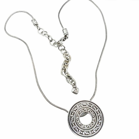 Brighton Jewelry - Brighton Central Park Silver Plated Scroll Halo Pendent Necklace